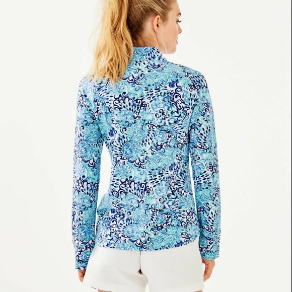 Lilly Pulitzer Janie Popover in Light Aqua spritz. - Picture 2 of 8